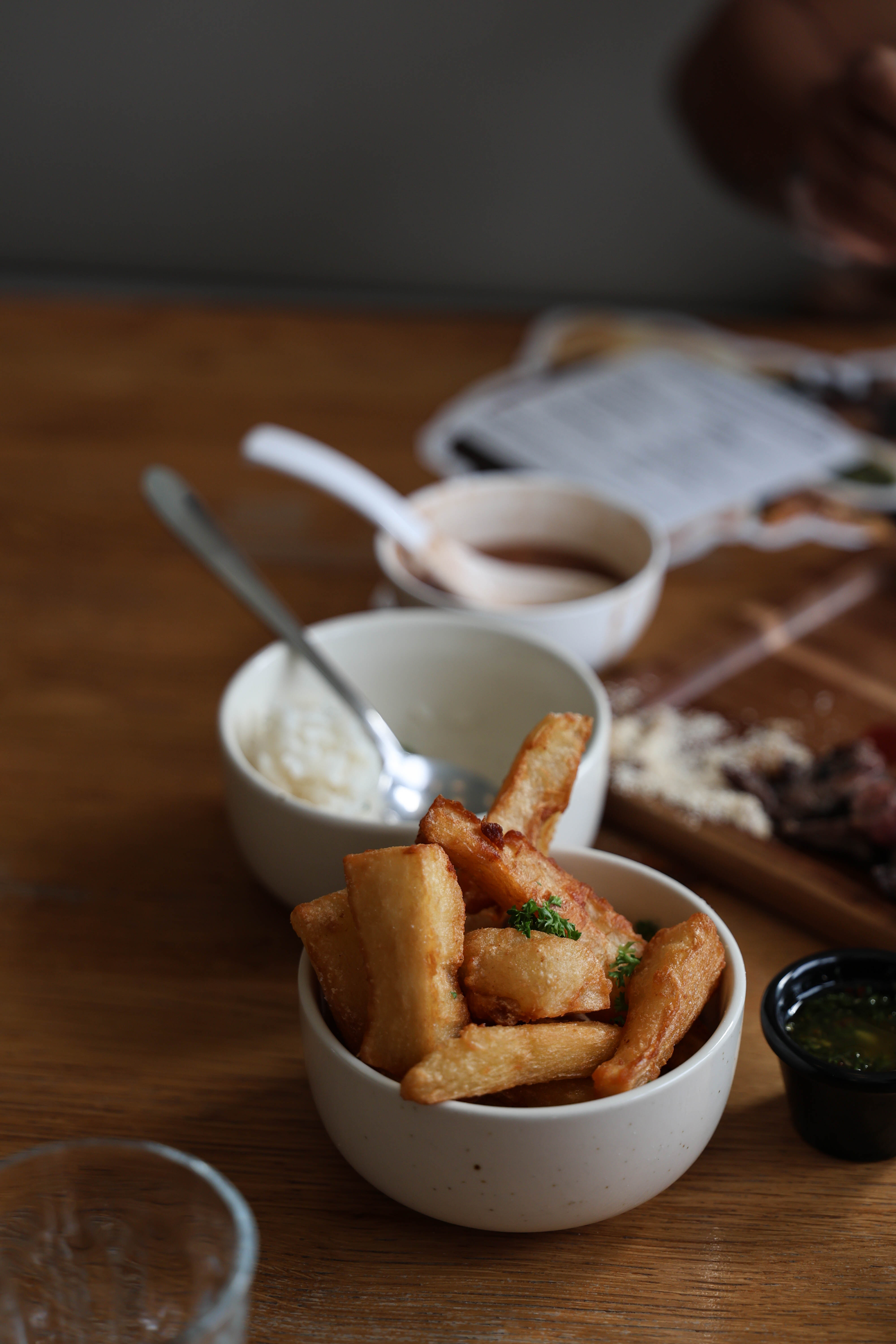 Yuca fries with house sauces